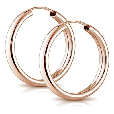 Abbildung von Materia Paar Creolen Damen Rosegold Ø25mm SO 120, Sterlingsilber, rosevergoldet