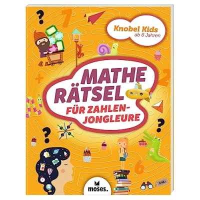 Abbildung von moses. Knobel Kids Matherätsel für Zahlenjongleure, Denksport Kinder, Raten, Spielen, Zeichnen, Suchen, Kinder Beschäftigungsbuch ab 8 Jahren: ... Logik , Mathe und Konzentrationsaufgaben