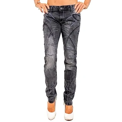 Abbildung von Cipo &amp; Baxx Jeans Slim Fit, Damen, Größe: 30x32, Schwarz