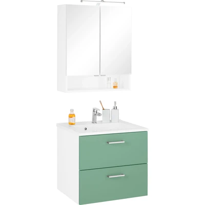 Abbildung von HELD MÖBEL Badmöbel Set &quot;Ribera&quot;, (2 St.), Spiegelschrank Breite 60 cm, Waschtisch