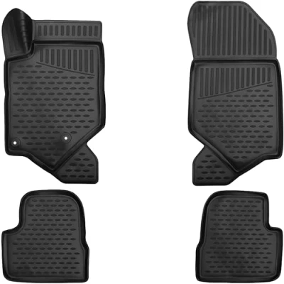 Abbildung von ELMASLINE 3D Gummimatten Set für Peugeot 208 II 2019 2024 (PASST Nicht IN Elektro) Fußmatten mit extra hohem Rand
