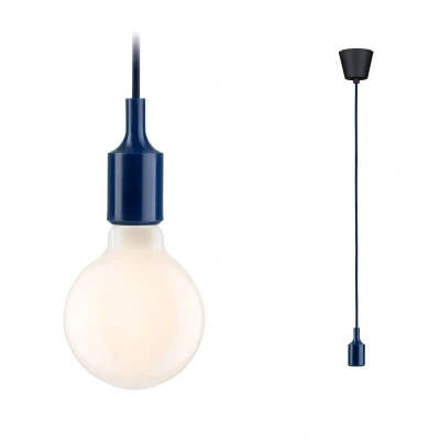 Abbildung von Paulmann 78430 Pendelleuchte Neordic Ketil ohne Leuchtmittel max. 60 Watt Hängeleuchte Nachtblau, Schwarz Silikon, Kunststoff E27