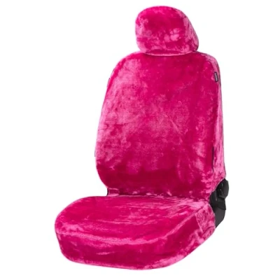Abbildung von Walser Autositzbezug Teddy, Sitzbezug Kunstfell, Auto Schonbezug in Lammfell Optik, Flauschiger Plüsch vegan pink