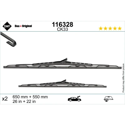 Abbildung von Scheibenwischer Swf 116328 650, 550mm vorne Bügelwischblatt mit Leitung MERCEDES BENZ: Vito Bus, Kastenwagen, V Klasse