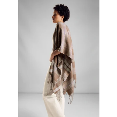 Abbildung von STREET ONE Strickponcho, mit Karo Muster