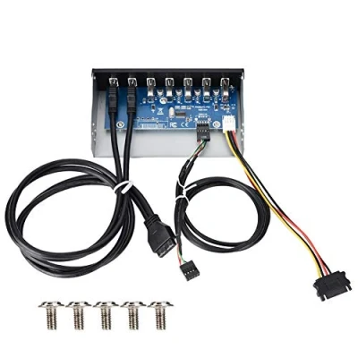 Abbildung von Optisches Laufwerk Panel USB3.0 Frontplatte 5,25 Zoll 7 Port HUB 19PIN bis 2 U3 + 4 U2 Schnellladung