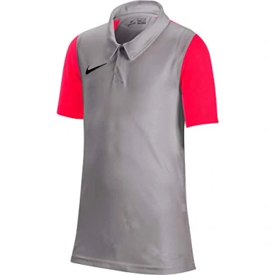 Abbildung von Nike Unisex Kinder Trophy Iv Jersey Ss Polohemd, Pewter Grey/Bright Crimson/Black, L