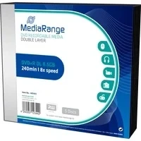 Abbildung von MediaRange MR465 Rohlinge und Speichermedien DVD+R Double Layer 8, 5G, 240min 8x Speed, Slimcase Pack 5