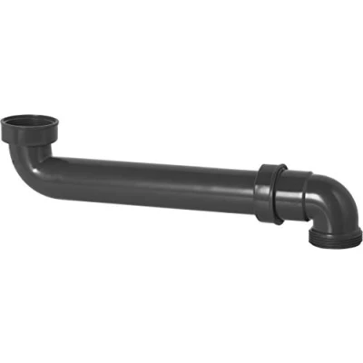 Abbildung von Cornat Rezyklat Raumspar Ablaufbogen 1 1/2 Zoll 300 mm Länge Zwischenstück für Spülen Geruchsverschluss Hergestellt aus recycelten Kunststoffen Made in Germany Qualität / T355404R