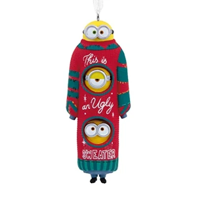 Abbildung von Hallmark Minions: The Rise of Gru, Bob, Kevin und Stuart Minions in Ugly Christmas Sweater Ornament