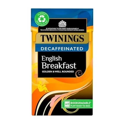 Abbildung von English Breakfast Decaffeinated Entkoffeinierter koffeinfreier englischer Schwarztee schwarzer Tee aus England 40 Teebeutel importiert von Shestore24