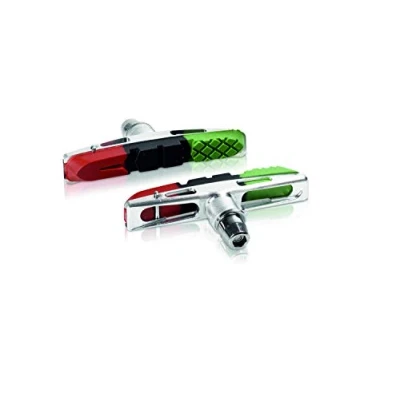 Abbildung von XLC Unisex Erwachsene Bremsschuhe Cartridge V Brake BS V13 4er Set 72 mm, Rot, Schwarz, Grün