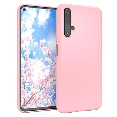 Abbildung von EAZY CASE Handyhülle Silikon mit Kameraschutz kompatibel Honor 20 / Huawei Nova 5T in Rosa, Ultra dünn, Slimcover, Silikonhülle, Hülle, Softcase, Backcover