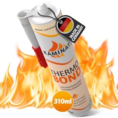 Abbildung von KAMINAT Schamottekleber feuerfest Hitzebeständiger Kleber für Schamottsteine &amp; Vermiculite Platten Bis 1000C feuerfester zur Befestigung Reparatur von Kaminofen Grillkamin Stein