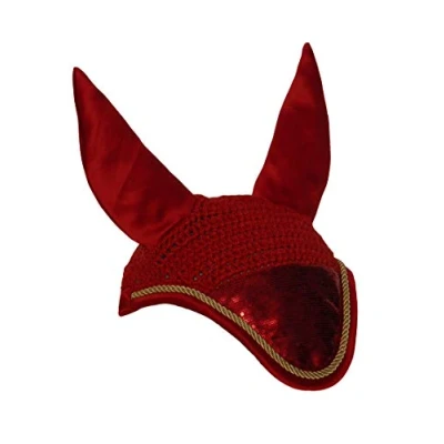 Abbildung von Rhinegold 662 P, Rot Pailletten Fliegenschleier, Pony