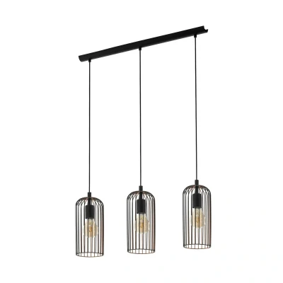 Abbildung von Eglo 49645 Pendelleuchte ROCCAMENA schwarz, kupfer E27 3X40W L:73cm B:13cm H:110cm dimmbar