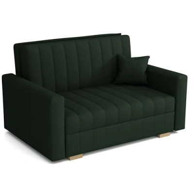 Abbildung von MEBLE LUX Sofa mit Schlaffunktion und Bettkasten Zanzibar I 2 Sitzer 133 cm Breit Schlafsofa Couch Klein Grün