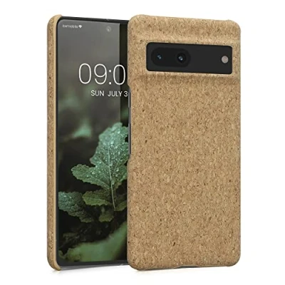 Abbildung von kwmobile Schutzhülle kompatibel mit Google Pixel 7 Hülle Kork Handyhülle Handy Case Cover Hellbraun