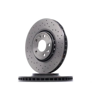 Abbildung von BREMBO 09.B352.1X Bremsscheibe 320 28 5 gelocht/innenbel. beschichtet hochgekohlt mit Schrauben RENAULT: LAGUNA III Coupe, 3