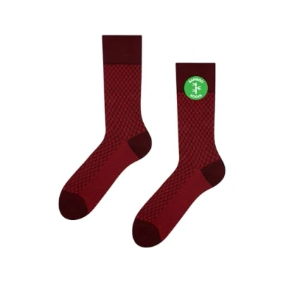 Abbildung von Dedoles Socken Unisex Damen Herren &amp; Kinder Baumwolle viele lustige Designs 1 Paar Geschenk links rechts verschieden, Farbe: Braun und rot Jacquard, Gr. 39 42 EU