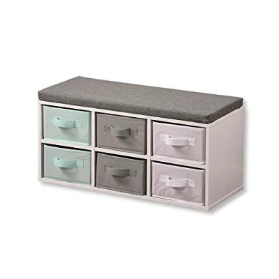 Abbildung von Kesper Kindersitzbank mit Aufbewahrungsboxen, Material: Spanplatte, Maße: B: 68 x H: 29,5 T: 33 cm, Farbe: Weiß 17729 13