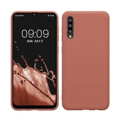 Abbildung von kwmobile Hülle kompatibel mit Samsung Galaxy A50 weiches TPU Silikon Case Cover geeignet für kabelloses Laden Winter Rose