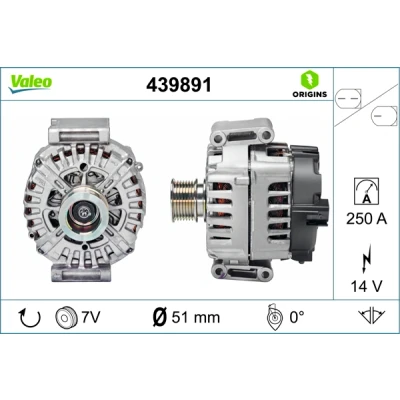 Abbildung von VALEO 439891 Lichtmaschine 14V 250A MERCEDES BENZ: GLE SUV
