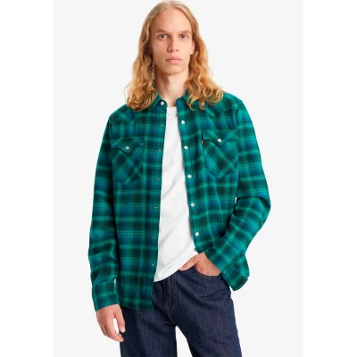 Abbildung von Levi&#039;s Barstow Western Standard Hemd, Herren, Größe: Small, Green/blue