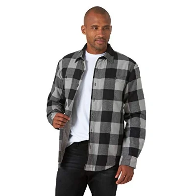Abbildung von Wrangler Authentics Herren Long Sleeve Sherpa Lined Shirt Jacket Hemd, Grauer Büffel, XL