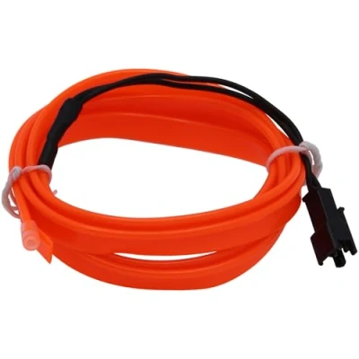 Abbildung von Recambo 2M EL Wire LED Ambiente Beleuchtung, 12V Flexible Neon Lichtleiste, Innenraumbeleuchtung für Auto, Inverter Inklusive, Wasserdichtes Ambientelicht PKW, Orange