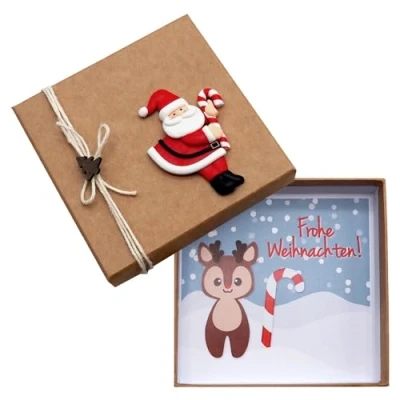 Abbildung von ZauberDeko Geschenkbox Geldgeschenkverpackung Weihnachten Rentier Nikolaus Zuckerstange Natur