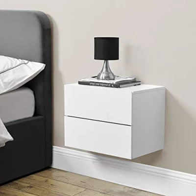 Abbildung von en.casa Hängeschrank »Ampfing« Wandschrank mit 2 Schubladen 40x29x30 cm Weiß