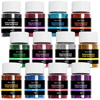 Abbildung von Belle Vous Streudeko 12 Pack Glitzerstaub Bastelset Nuancen, (1 tlg), Stück Glitzerpulver Farben