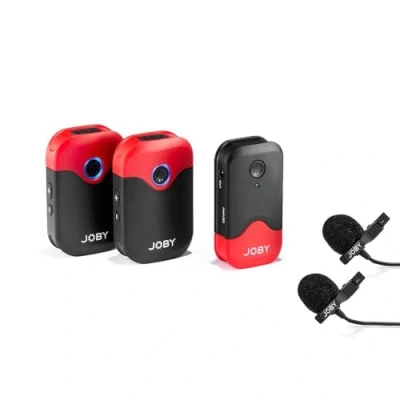 Abbildung von JOBY Wavo AIR Drahtloses 2,4 GHz Mikrofonsystem mit Zwei Sendern Entwickeltem Befestigungssystem, Filmaufnahmen, Interview, Drahtlose Mikrofone, Mikrofon Handy, Ansteckmikrofon Kabellos