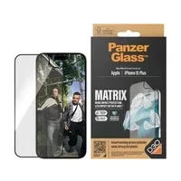 Abbildung von Apple iPhone 15 Plus Schutzfolie PanzerGlass Matrix Recycled Ultra Wide Fit Anti Bacterial Screenprotector incl. applicator ﻿Ultra