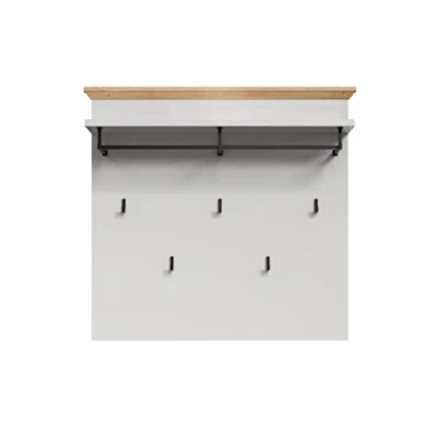 Abbildung von trendteam smart living Garderobenpaneel Wandpaneel Garderobe Landside Aufbaumaß (BxHxT) 91 x 82 27 cm Farbe Lichtgrau mit Artisan Eiche 2118440F4