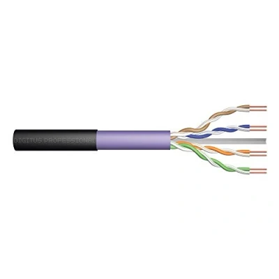 Abbildung von DIGITUS 500 m Cat 6 Outdoor Netzwerkkabel U UTP Simplex BauPVO Eca LSZH Halogenfrei 250 MHz Kupfer AWG 23/1 PoE+ Kompatibel Erdkabel LAN Kabel Verlegekabel Schwarz