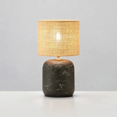 Abbildung von Tischleuchte Montagna, Beton, Jute, Höhe 45 cm