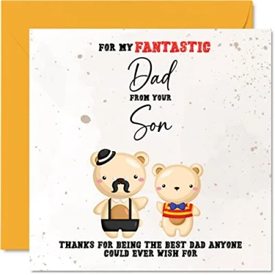 Abbildung von Besondere Geburtstagskarte für Papa Fantasischer Vater Happy Birthday Karte vom Sohn, Vatergeburtstagsgeschenke, 145 mm x mm, sentimentale Vatertags Grußkarten, Geschenk