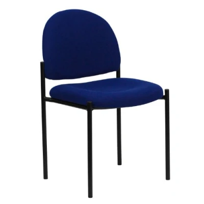 Abbildung von Flash Furniture Comfort Stackable Side Reception Chair, Steel, Navy Fabric, 66.04 x 49.53 19.05 cm