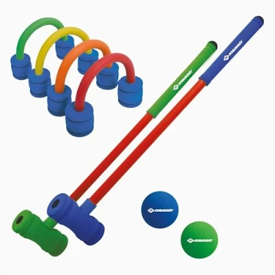 Abbildung von Schildkröt Soft Croquet Set, komplettes Krocket Set mit 2 Schlägern, 4 freistehenden Toren und Bällen, aus weichem Schaumstoff, Indoor Outdoor Crocket für Spieler, 970305
