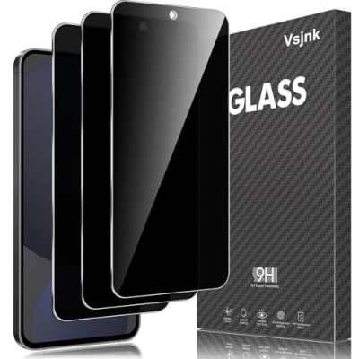Abbildung von Vsjnk Anti Spähen Sichtschutz für Samsung Galaxy S24 FE mit 3 Stück Privatsphäre Tempered Glass Folie 9H Panzer Schutz Glas HD Displayschutzfolie,kompatible
