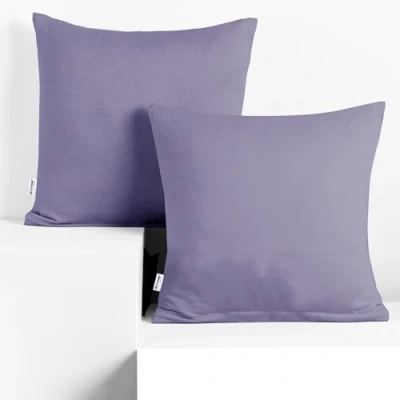 Abbildung von DecoKing 2 Kissenbezüge 80x80 cm Jersey Baumwolle Reißverschluss Lavendel Amber