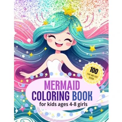 Abbildung von Mermaid Coloring Book: for Kids Ages 4 8 Girls, A Cute and Fun book Kids, with Enchanting Designs, Girls Gift