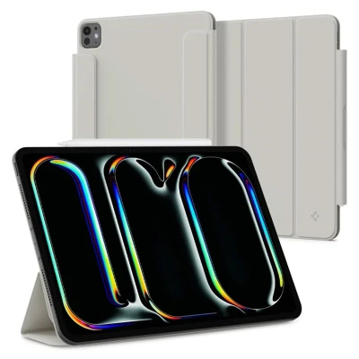 Abbildung von iPad Pro 11 (2024) M4 Hülle: Spigen Air Skin Folio OneTap Kunstleder Tablet Hüllen