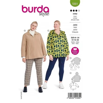 Abbildung von Plus Size Jacke Burda 5881 44 54