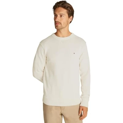 Abbildung von Tommy Hilfiger Chunky C NECK Strickpullover, Herren, Größe: 3XL, Ivory petal