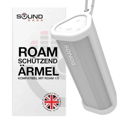 Abbildung von Strapazierfähige Schutz Silikon Trageetui für Sonos Roam 2 Neue weiße Farbe Jetzt mit Bluetooth Taste Roam2 Schützen Sie Ihren kabellosen Lautsprecher Dieser Hülle/Abdeckung