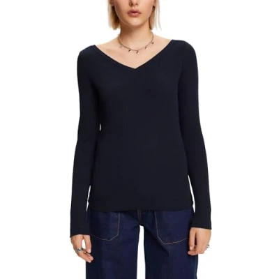 Abbildung von Esprit Langarmshirt, Damen, Größe: Small, Navy