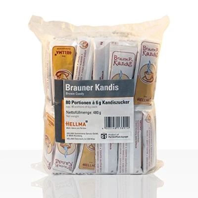 Abbildung von Hellma Brauner Kandis, 80 Portionen je 6g 2er Pack